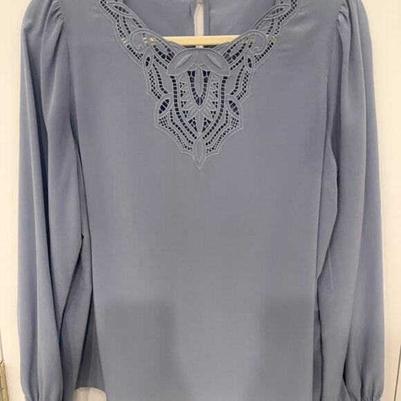 Sezane Carlotta Silk Blouse - Ice Blue - 38 / 6 - EUC - Picture 2 of 3